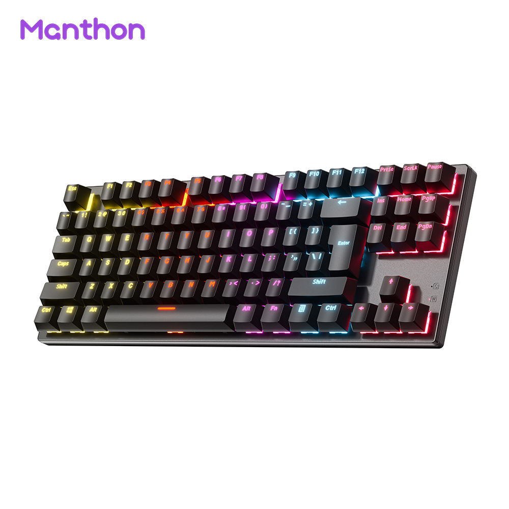 Cheap Price OEM USB 87 Keys Mini Wired RGB LED Mechanical Gaming Keyboard for Gamer Desktop PC Computer