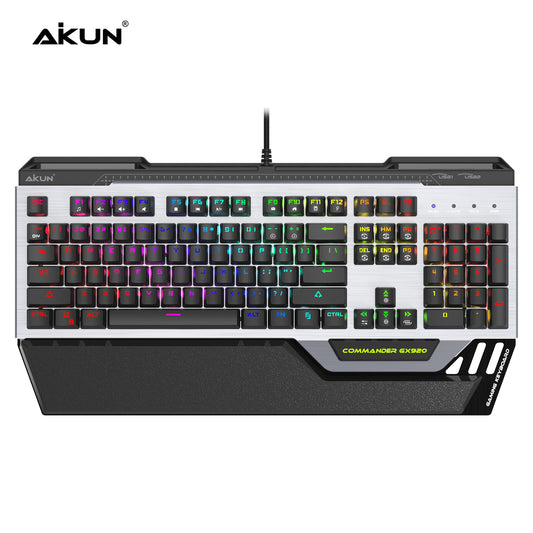 AIKUN GX920 Wired RGB Backlight Gaming Keyboard Mechanical Switches Multimedia  Full Size Keyboards Two USB Hub