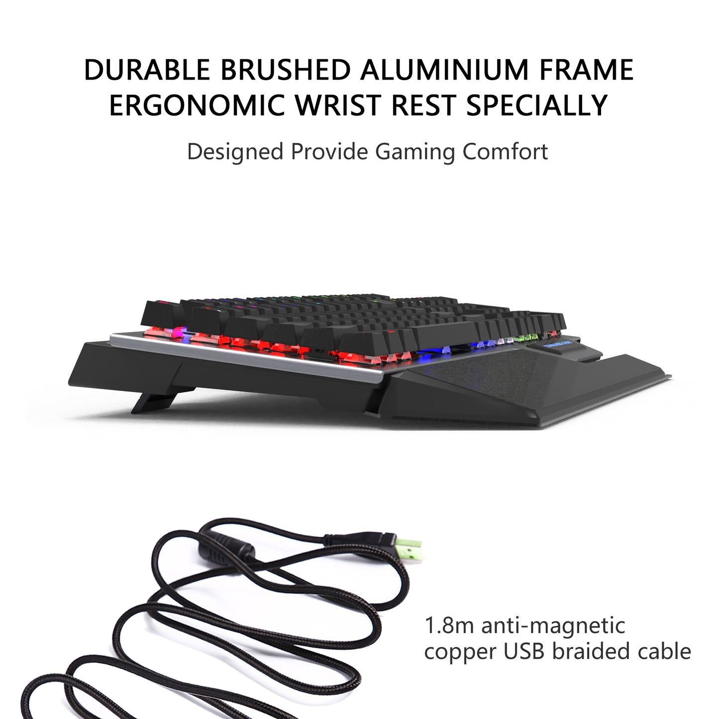 AIKUN GX920 Wired RGB Backlight Gaming Keyboard Mechanical Switches Multimedia  Full Size Keyboards Two USB Hub